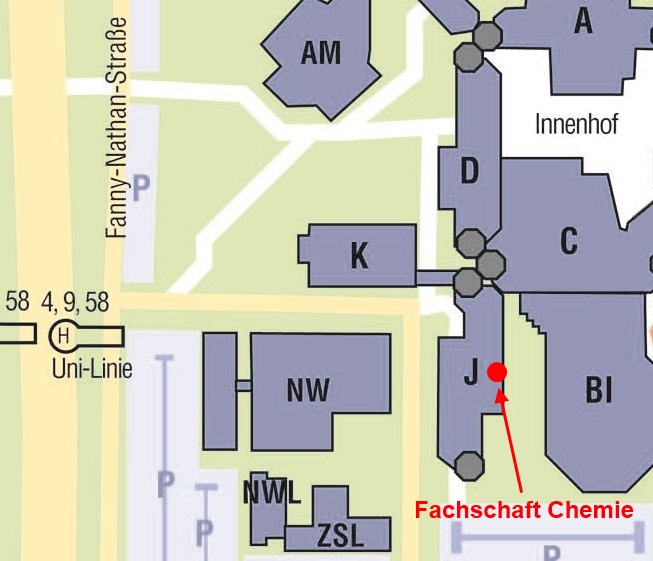 Lageplan der Fachschaft Chemie